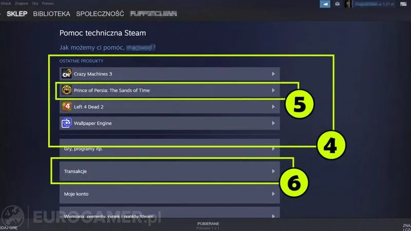 Zwrot pieniędzy na Steam